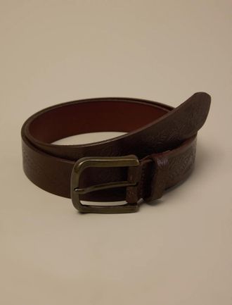 Lucky Brand Foliage Embossed Leather Belt