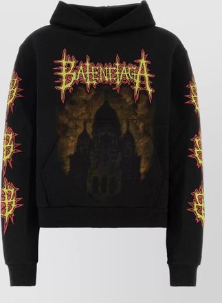 Balenciaga cotton sweatshirt graphic print hooded design