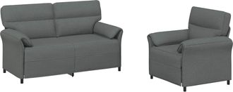 vidaXL Juego De Sof&aacute; 2 Uds. Gris Oscuro Tela Vidaxl