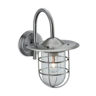 Netlighting Cage 1 Light Wall Light Stainless Steel IP44 E27 in Grey