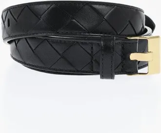 Bottega Veneta Braided Leather Slim Fit Belt 30mm size 75