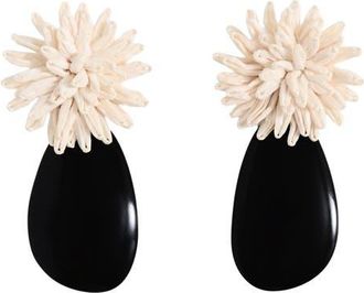 Mango Resin Flower Drop Earrings in Beige at Nordstrom