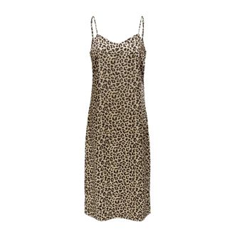 Only Mouwloze Polyester Jurk Braziliaans Zand Print - Dames - Casual kleedjes - Beige - S - Polyester - Kleedjes