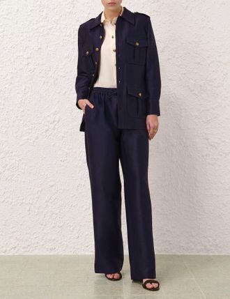 Zimmermann Hypnotic Utility Track Pant In Ink