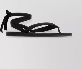 The Row leather sandals bow detail flat sole open toe