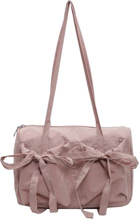 Generic Women Plain Drawstring Tote Bag with Canvas Cute Shoulder Bag Large Capacity Large Tote Handbag Solid Underarm Bag (Pink)