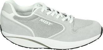 Mbt Sportieve lage damessneakers lichtgrijs - Dames - Sneakers - Grijs - 38 EU - Leer - Schoenen