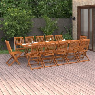 vidaXL Furniture Limited - Set Comedor De Jard&iacute;n 13piezas Madera Maciza