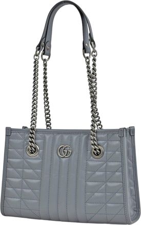 Gucci Gg Marmont Gray Quilting Tote Bag (Pre-Owned)