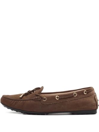 Tod's Pre-owned suede loafers - Brown