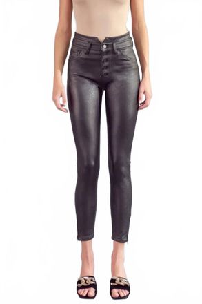 Kancan High Rise Pu Skinny Jeans In Black