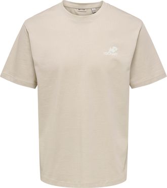 Only & Sons T-Shirt ONLY & SONS ONSFRED LIFE RLX SS PRINT TEE NOOS, Herren, Gr. XXL, silber lining print:visionary, Jersey, Obermaterial: 100% Baumwolle, bedruckt