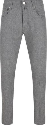 Jacob Cohen five-pocket logo patch trousers - men - Virgin Wool/Elastane - 36 - Grey