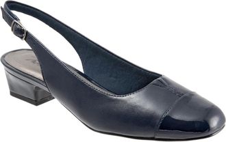 Trotters Dea Pumps WomensNavy Leather Cap Toe Block Heel Slingback ZOGG3033