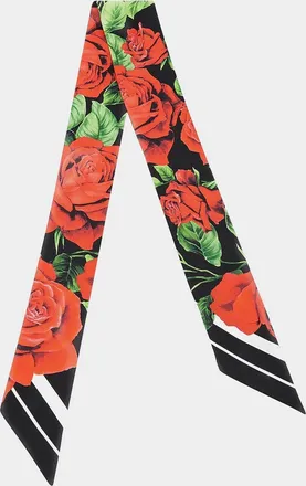 Dolce & Gabbana Rose-Printed Silk Headscarf
