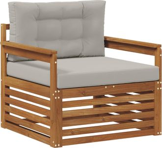 vidaXL Sof&aacute; De Exterior Madera De Acacia S&oacute;lida Y Poli&eacute;ster Vidaxl
