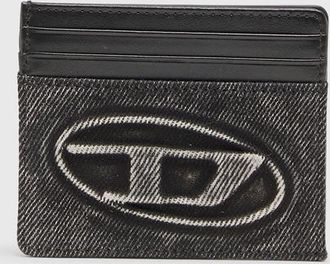 Diesel Card holder in washed cotton and leather - Card cases - Unisex - Grey