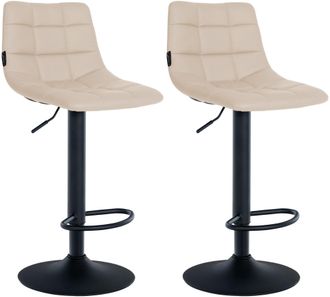 Clp Clp - Juego De 2 Taburetes De Bar Jerry En Polipiel Crema Negro