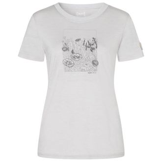 super.natural Flower Field Bio Jersey Tee Merinoshirt f&uuml;r Damen | wei&szlig;/grau