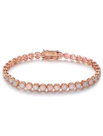 Liv Oliver 18K Rose Gold Opal Tennis Bracelet