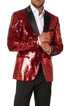 OppoSuits Radiant Red Sequin Embellished Dinner Jacket at Nordstrom, Size 48