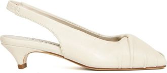 Halmanera slingback pelle panna tacco - Dames - Pumps - Wit - 35 EU - Leer - Schoenen