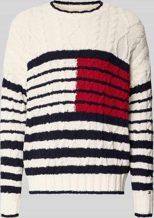 Tommy Hilfiger Relaxed Fit Strickpullover aus reiner Baumwolle in Offwhite, Gr&ouml;&szlig;e XXL