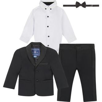Andy & Evan Four-Piece Tuxedo Set in Black at Nordstrom, Size 12-18M