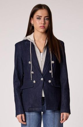 Blue Revival Hooded Helen Blazer in Rinse /Grey at Nordstrom, Size X-Small