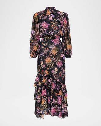 Misa Audrey Floral Chiffon Maxi Dress