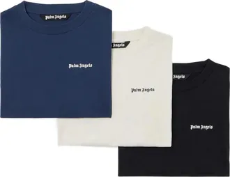 Palm Angels Bwn Classic Logo Tripack Tee