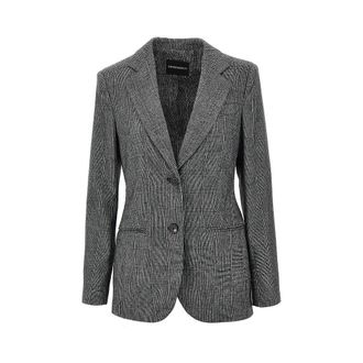 Emporio Armani Wool-blend single-breasted flannel jacket Woman 40