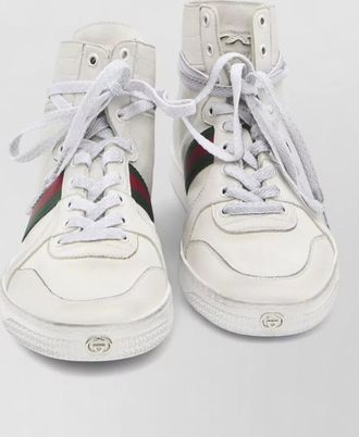 Gucci high top stretch sneakers web stripe