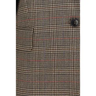 Max Mara Checked Wool Blazer - Brown