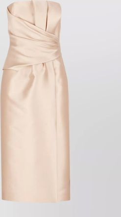 Alberta Ferretti silk draped sleeveless midi dress