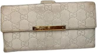 Gucci Pre-owned Vintage Portemonnee - Dames - Vintage Accessoires - Wit - ONE Size - Leer - Vintage
