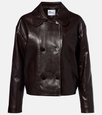 Self Portrait Cropped leather jacket