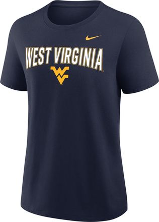 Nike West Virginia Arch Logo Nike Womens College T-Shirt in Blue | 01K941SWVN-SYS