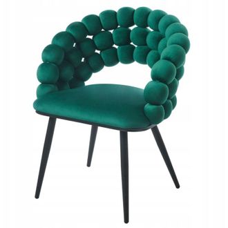 OEM Silla Bubble Terciopelo Verde Entrelazado Glamour Elegant Furnitex