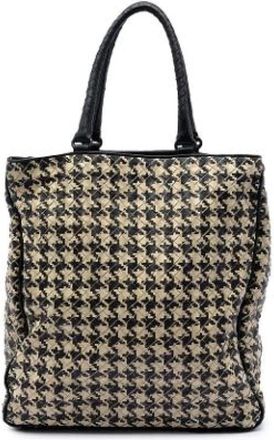Bottega Veneta Pre-owned Woven Nappa Leather Tote - Dames - Vintage Shopper - Beige - ONE Size - Leer - Vintage