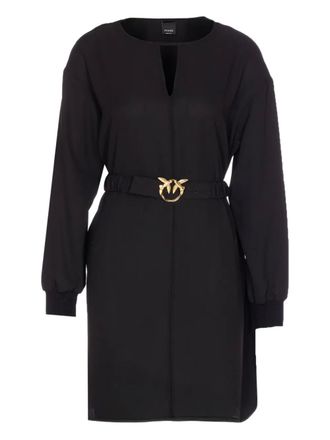 Pinko V-neck Bird-embellished dress - women - Polyester - 38 - Black