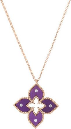 Roberto Coin Venetian Princess Diamond Pendant Necklace in Rose at Nordstrom, Size 17
