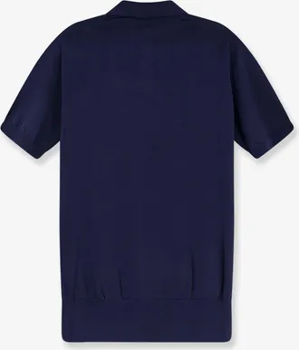 Alpha Studio Mens Polo Shirt Cotton-Silk Blue T-shirts And Polos
