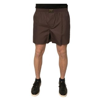 Dolce & Gabbana Casual Shorts, male, Brown, Size: L Dolce & Gabbana Brown Cotton Blend Men Mid Waist Shorts