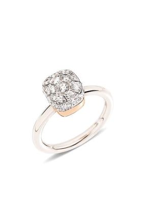 POMELLATO Nudo Petit Diamond Ring in White Gold /Rose Gold at Nordstrom, Size 6.75