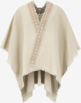 Gaynor Cape aus Baumwolle und Spitze Mafalda