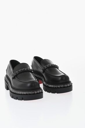 Christian Louboutin Mocassini ST ROCH PYRACLOU in Pelle con Borchie Christian Louboutin