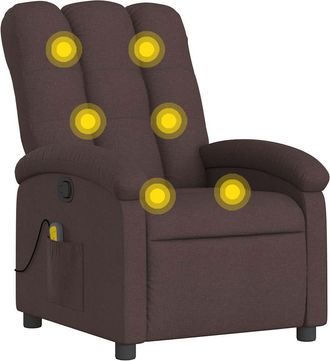 vidaXL Vidaxl - Sill&oacute;n De Masaje Reclinable De Tela Marr&oacute;n Oscuro
