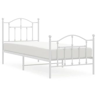 Berkfield Home Metal Bed Frame with Headboard & Footboard White 90x200 cm