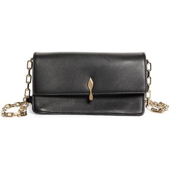 Christian Louboutin Bettina Leather Shoulder Bag in Black/Gold at Nordstrom